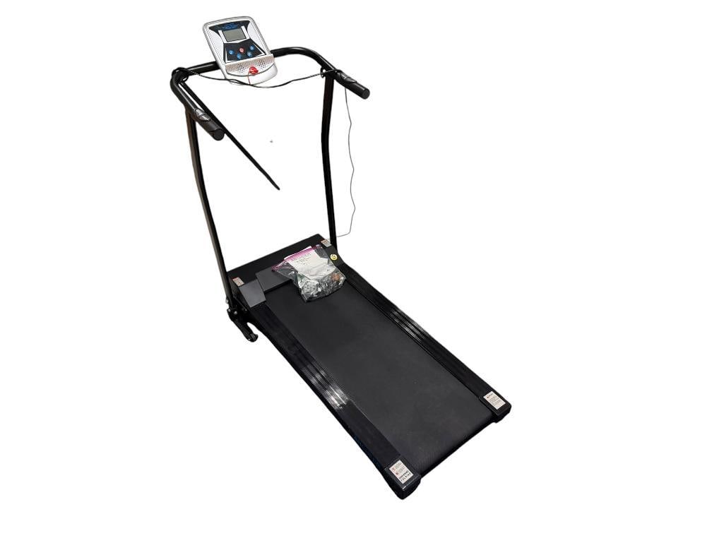 ANCHEER LECTRIC TREADMILL: IN GOOD CONDITION, TESTED +, INCLUDES MANUAL AND PARTS, COLLAPSIBLE FOR EASY STORAGE 48" X 20" X 47" 