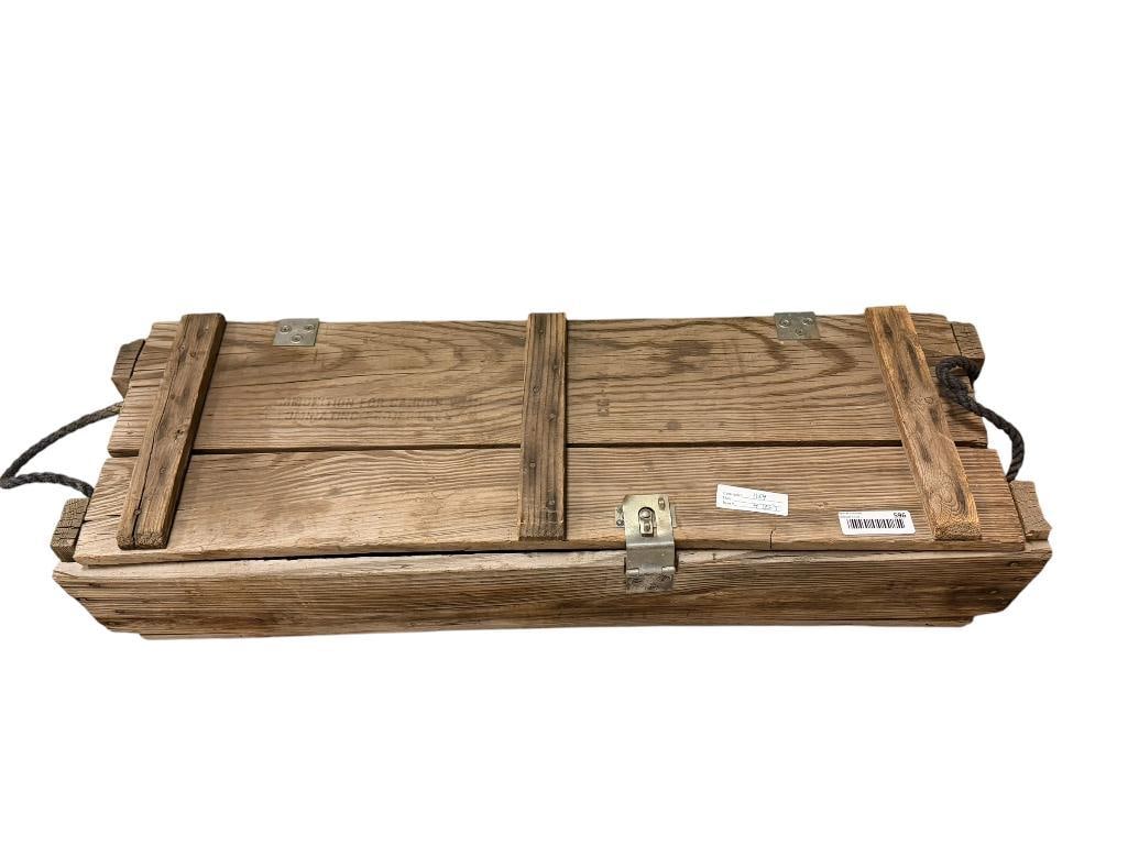 AMMUNITION FOR CANNON MILITARY ARTILLERY WOODEN CRATE (1 of 7)