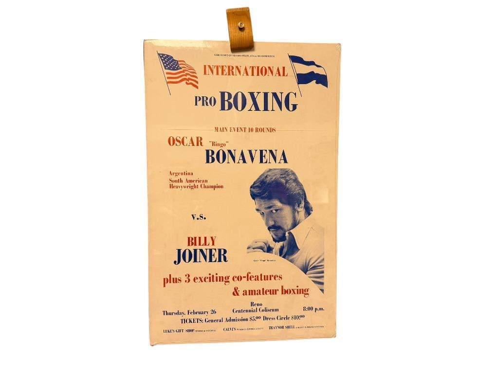 VINTAGE INTERNATIONAL PRO BOXING OSCAR "RINGO" BONAVENA V.S. BILLY JOINER CHAMPIONSHIP BOXING POS... (1 of 8)