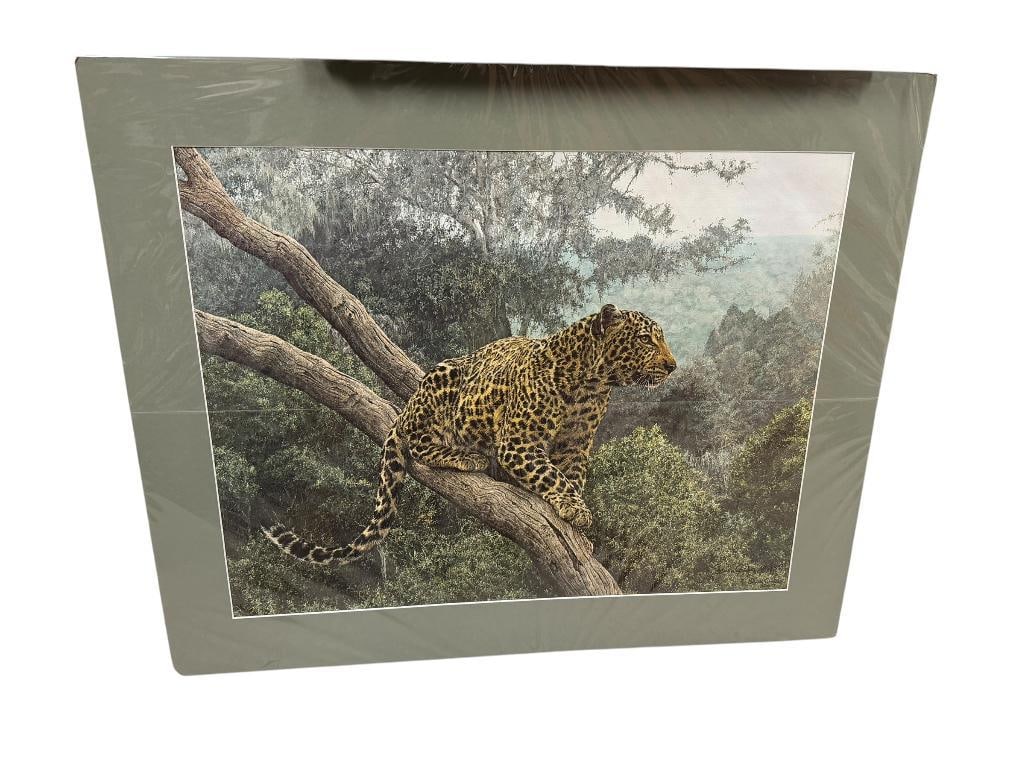 SIMON COMBES " THE SOLITARY HUNTER " SIGNED ARTIST PROOF NUMBERED 1/35: SIGNED AND NUMBERED BY ARTIST IN LOWER RIGHT WITH "AP", MATTING INCLUDED BUT NO FRAME, WRAPPED IN PLASTIC 31 1/2" X 26" MATTING