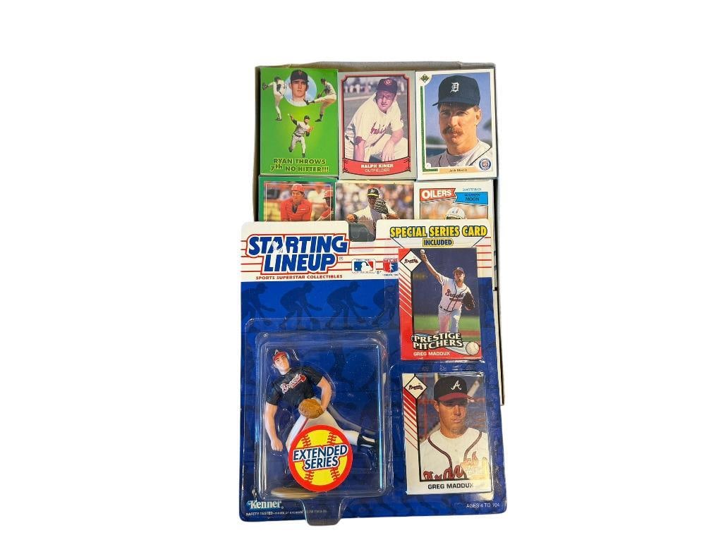 OVER 60 COLLATED SPORTS CARD PACKS PLUS STARTING LINEUP GREG MADDUX SPORT FIGURE BY KENNER (1 of 16)