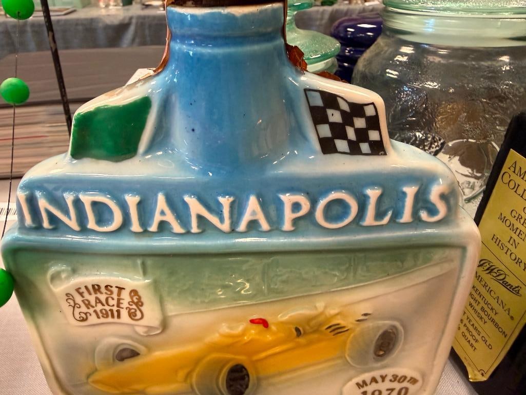 FAMOUS FIRSTS GOLDEN WASP DECANTER AND EZRA BROOKS HERITAGE CHINA INDY RACE CAR DECANTER - 14