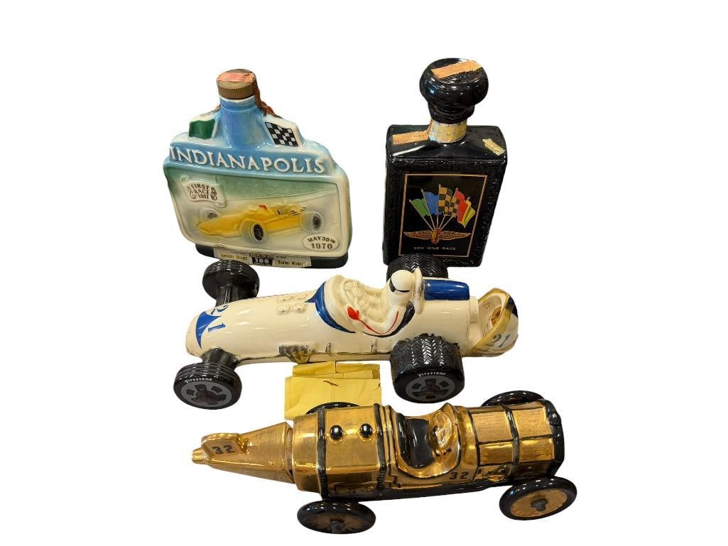 FAMOUS FIRSTS GOLDEN WASP DECANTER AND EZRA BROOKS HERITAGE CHINA INDY RACE CAR DECANTER (1 of 20)