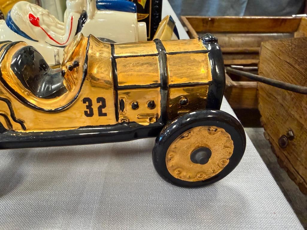 FAMOUS FIRSTS GOLDEN WASP DECANTER AND EZRA BROOKS HERITAGE CHINA INDY RACE CAR DECANTER - 6