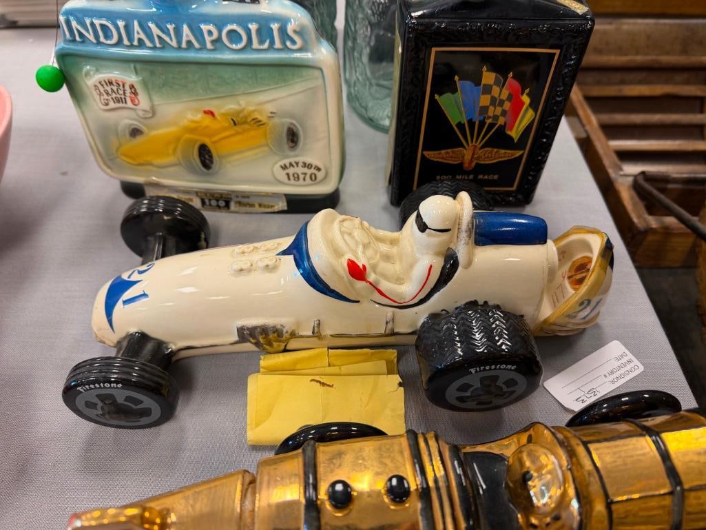 FAMOUS FIRSTS GOLDEN WASP DECANTER AND EZRA BROOKS HERITAGE CHINA INDY RACE CAR DECANTER - 7