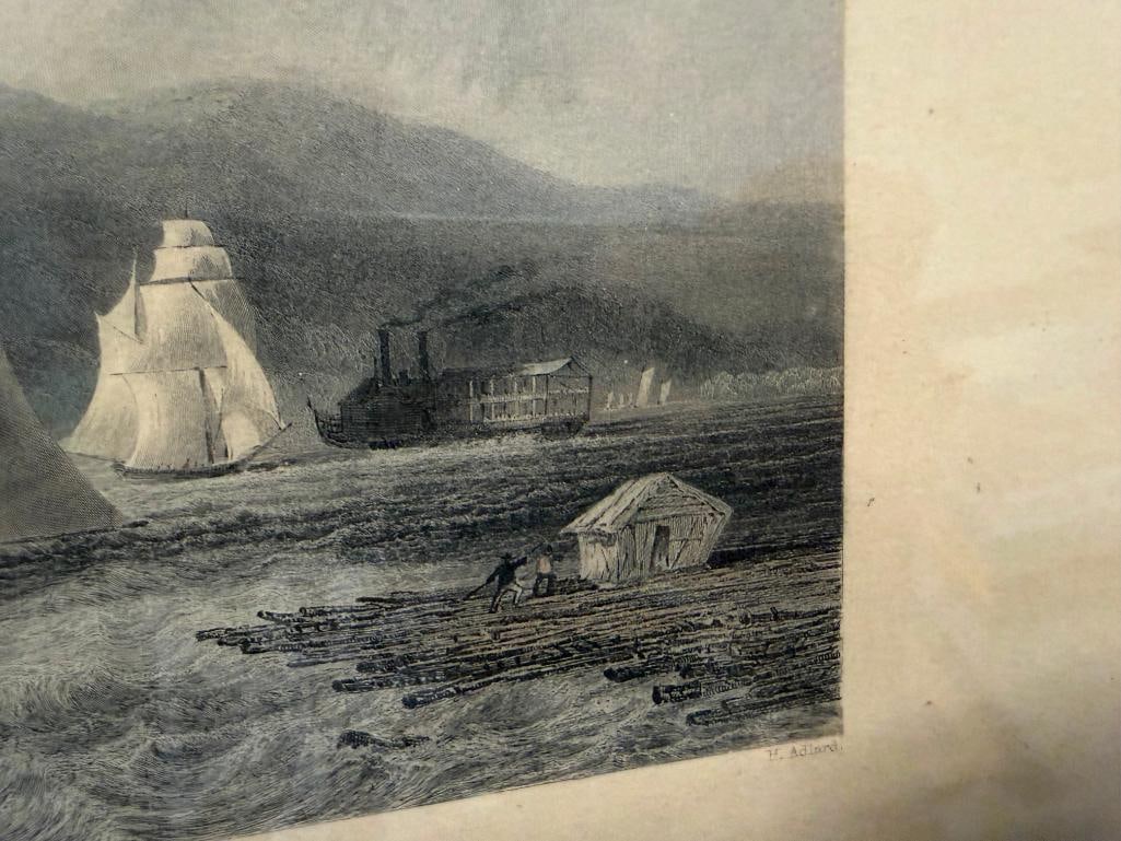 WILLIAM HENRY BARTLETT BRITISH ARTIST STEEL ENGRAVING TITLED LIGHTHOUSE ON THE HUDSON - 10