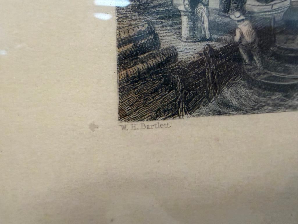 WILLIAM HENRY BARTLETT BRITISH ARTIST STEEL ENGRAVING TITLED LIGHTHOUSE ON THE HUDSON - 4