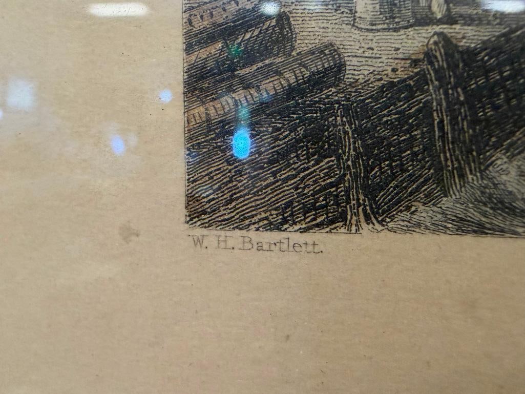 WILLIAM HENRY BARTLETT BRITISH ARTIST STEEL ENGRAVING TITLED LIGHTHOUSE ON THE HUDSON - 5