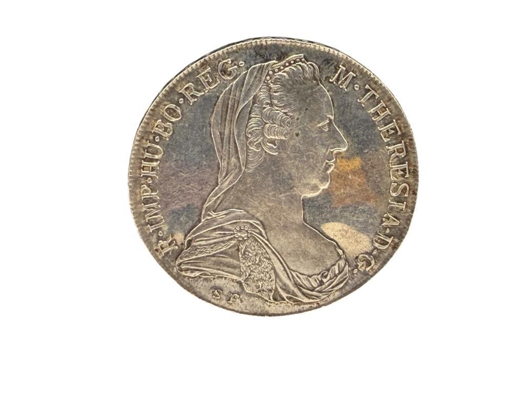 1780 AUSTRIAN MARIA THERESA THALER SILVER COIN RESTRIKE: 28.00 GRAMS