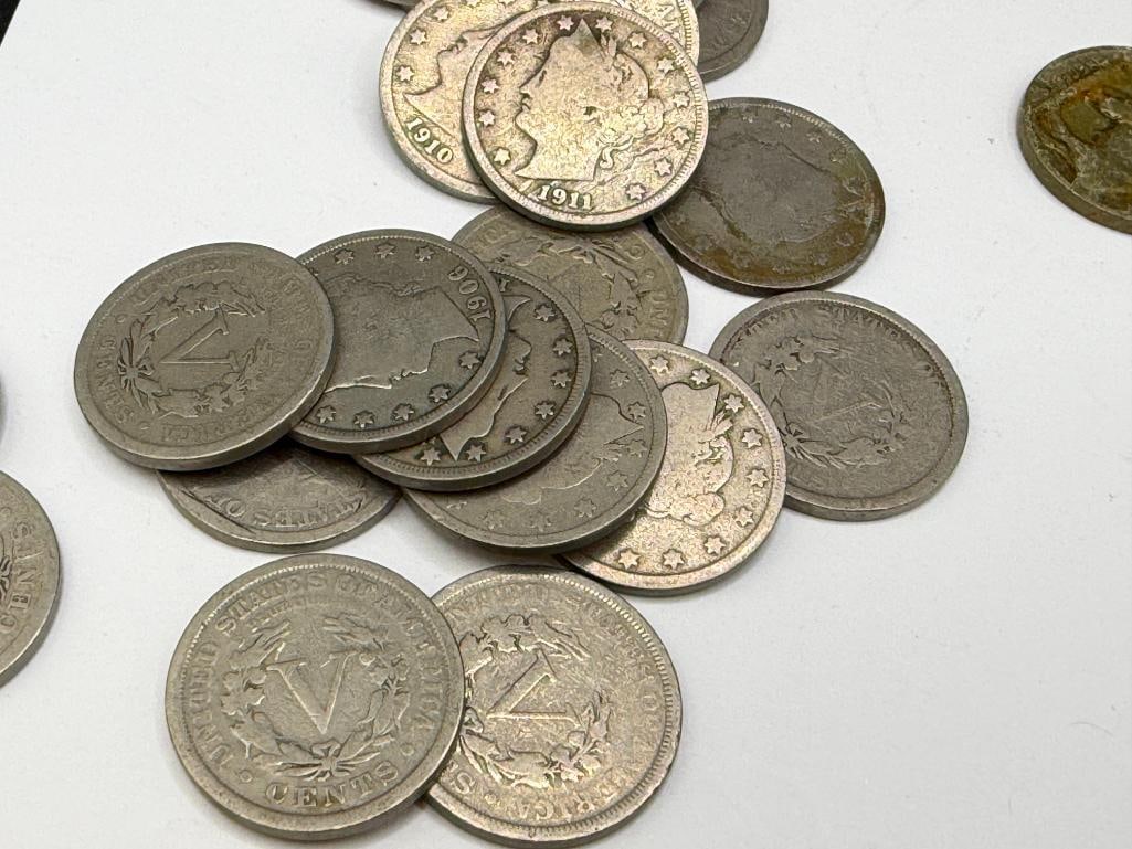 U.S. BUFFALO NICKEL AND LIBERTY "V" NICKELS - 4