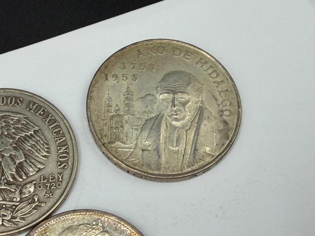ASSORTED FOREIGN SILVER COINS INCLUDING FIVE MEXICO COINS, FOUR CANADIAN COINS, AND MORE - 7