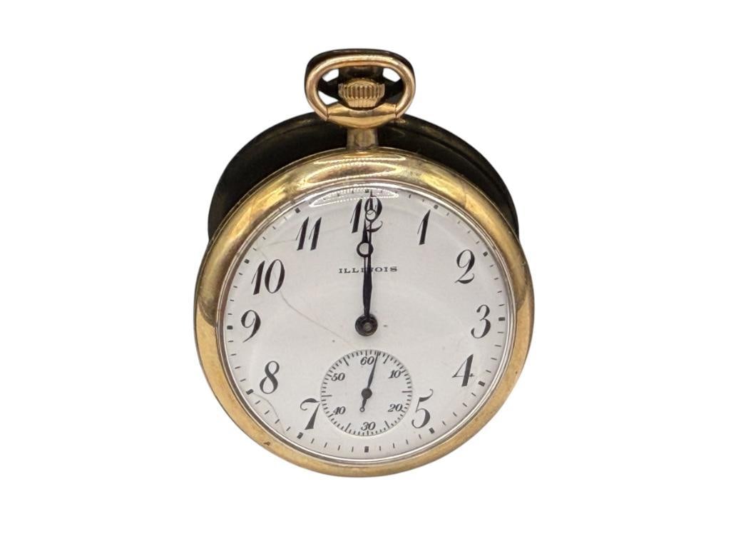 ANTIQUE 1916 ILLINOIS GRADE 404 17 JEWEWLS POCKET WATCH (1 of 9)