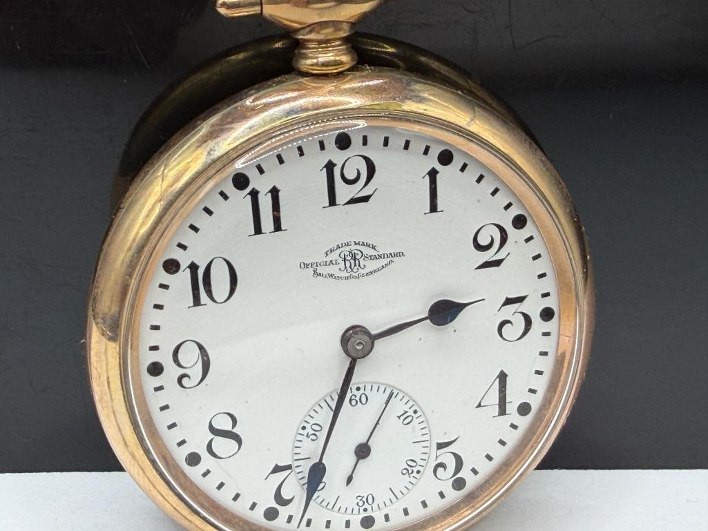 ANTIQUE 1919 BALL GRADE OFFICIAL STANDARD 21 JEWELS POCKET WATCH - 2