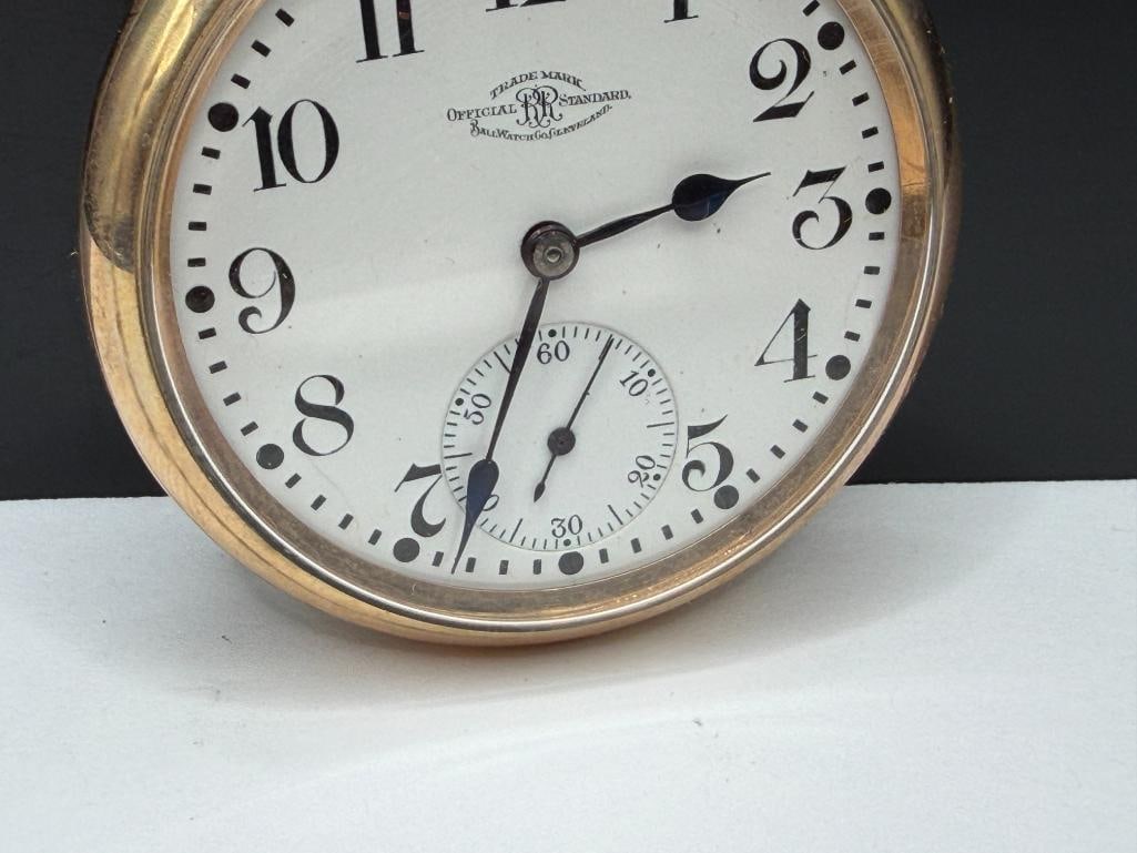 ANTIQUE 1919 BALL GRADE OFFICIAL STANDARD 21 JEWELS POCKET WATCH - 3
