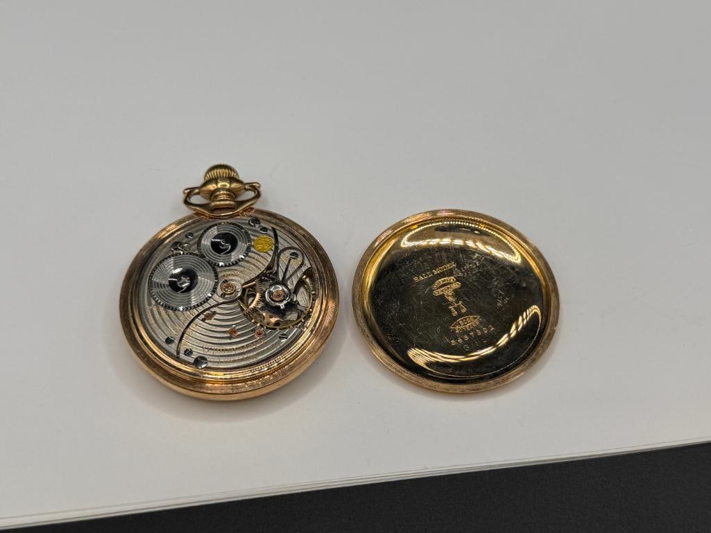 ANTIQUE 1919 BALL GRADE OFFICIAL STANDARD 21 JEWELS POCKET WATCH - 6