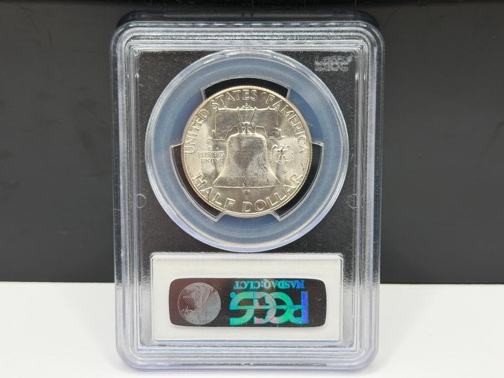 1953-S U.S. FRANKLIN SILVER HALF DOLLAR PCGS MS64 - 5