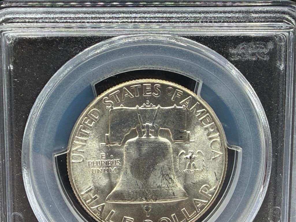 1953-S U.S. FRANKLIN SILVER HALF DOLLAR PCGS MS64 - 7