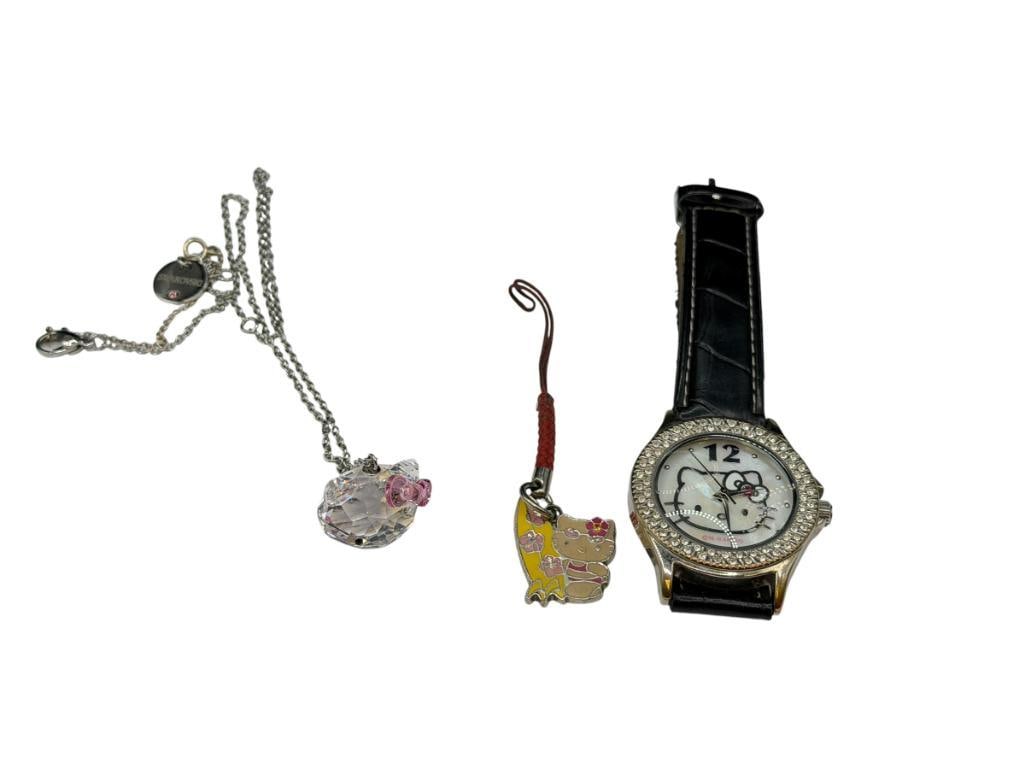 ASSORTED HELLO KITTY JEWELRY INCLUDING SWAROVSKI CRYSTAL PENDANT NECKLACE (1 of 8)