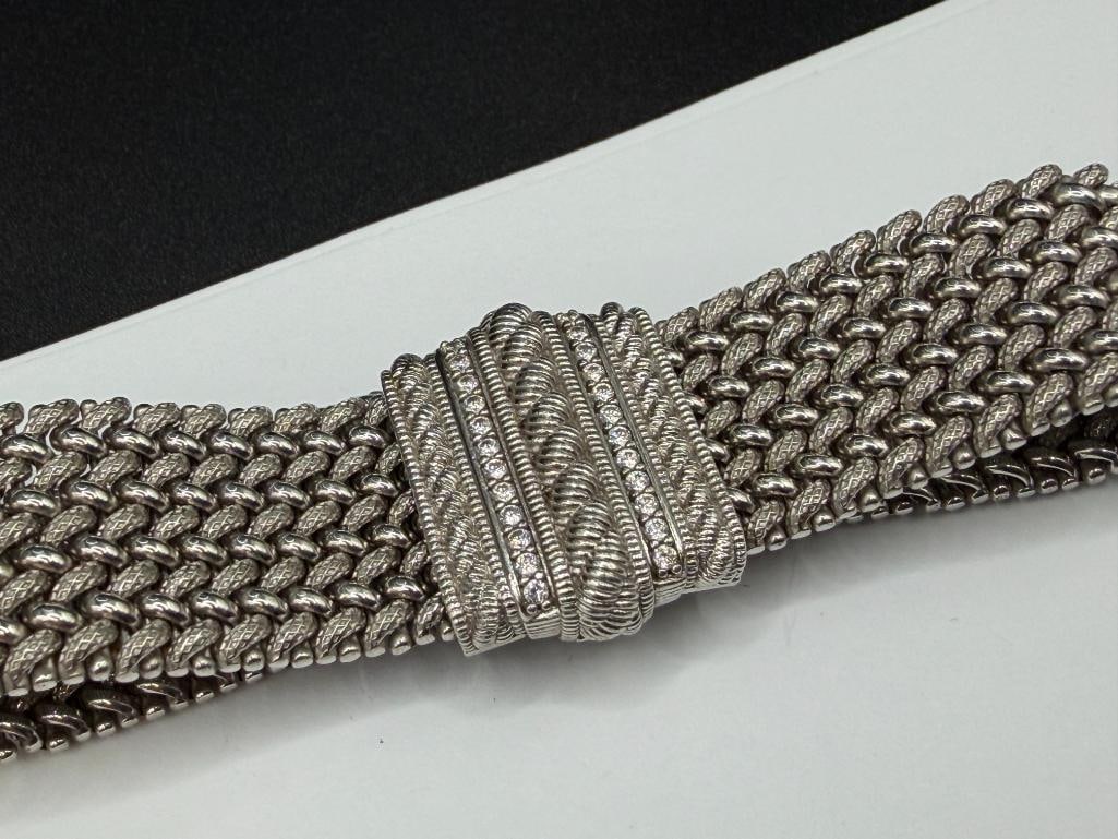 JUDITH RIPKA DESIGNER SIGNED STERLING SILVER JEWELRY INCLUDING RING, BRACELET, AND EARRINGS - 8