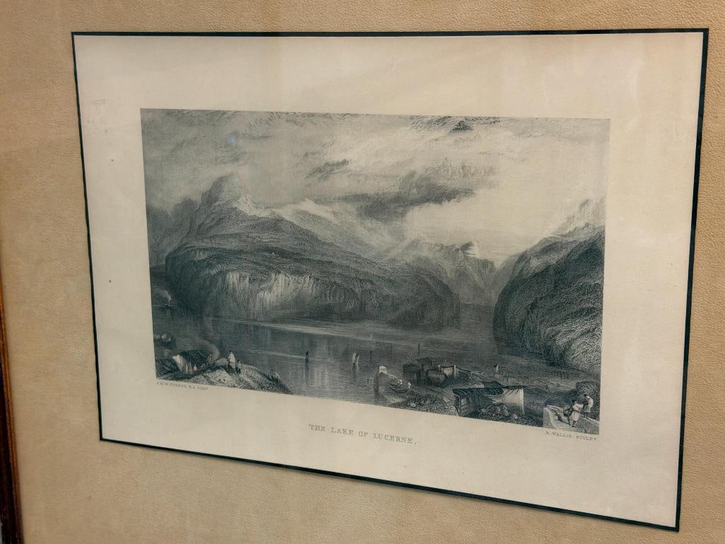 JOSEPH MALLORD WILLIAM TURNER ENGLISH ARTIST STEEL ENGRAVING THE LAKE OF LUCERNE - 2