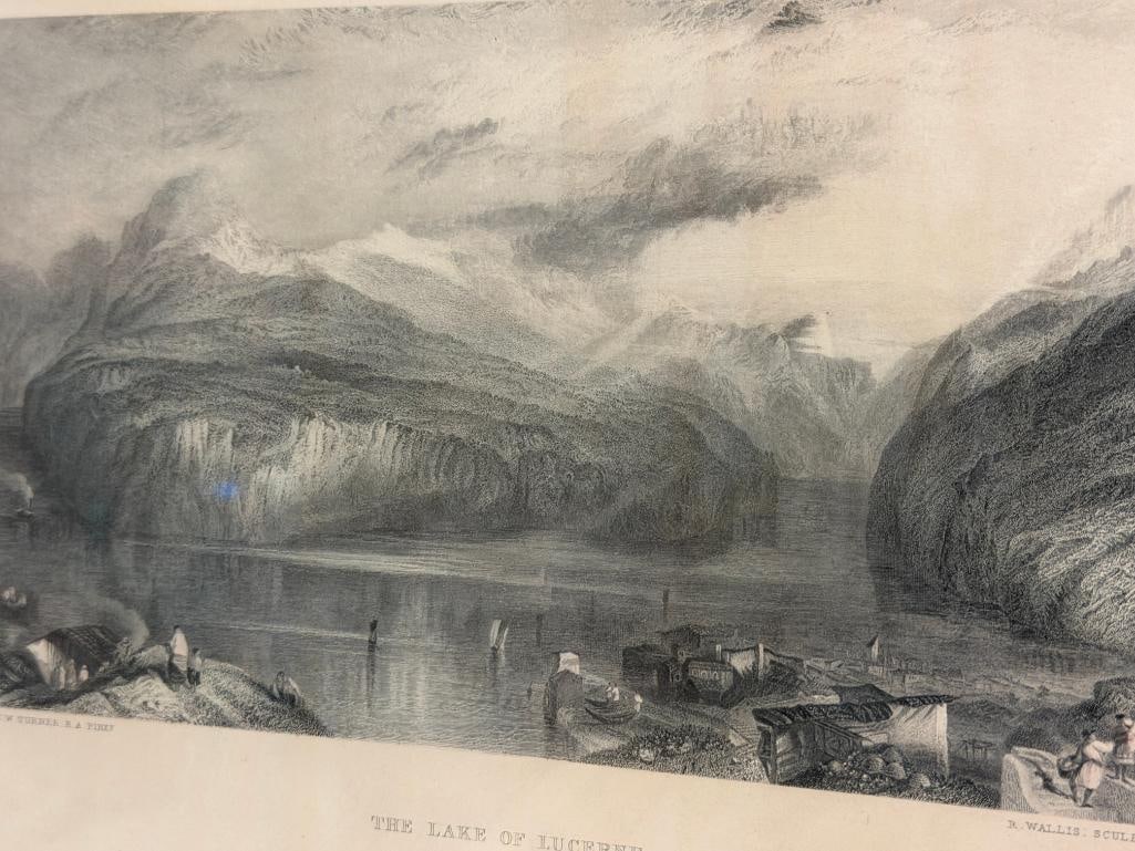 JOSEPH MALLORD WILLIAM TURNER ENGLISH ARTIST STEEL ENGRAVING THE LAKE OF LUCERNE - 3