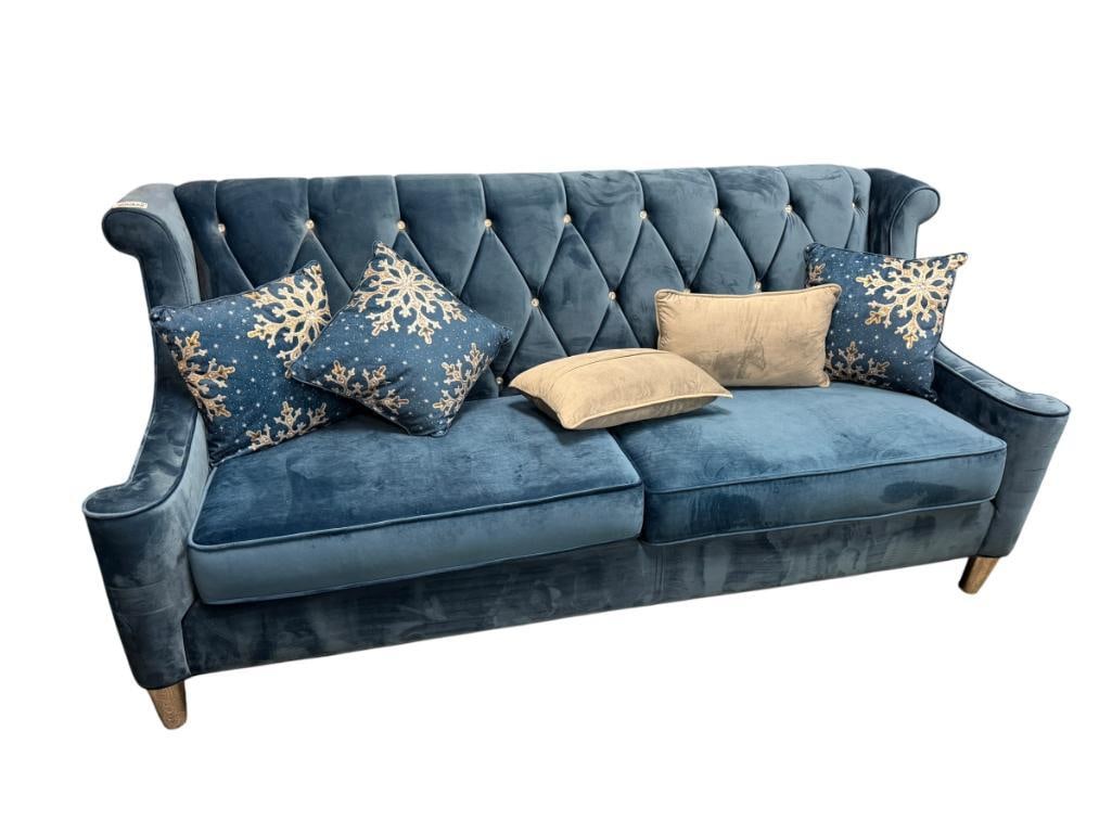 ARMEN LIVING BARRISTER MODERN DIAMOND-TUFTED SOFA VELVET UPHOLSTERED WITH CHROME FINISH LEGS (1 of 12)