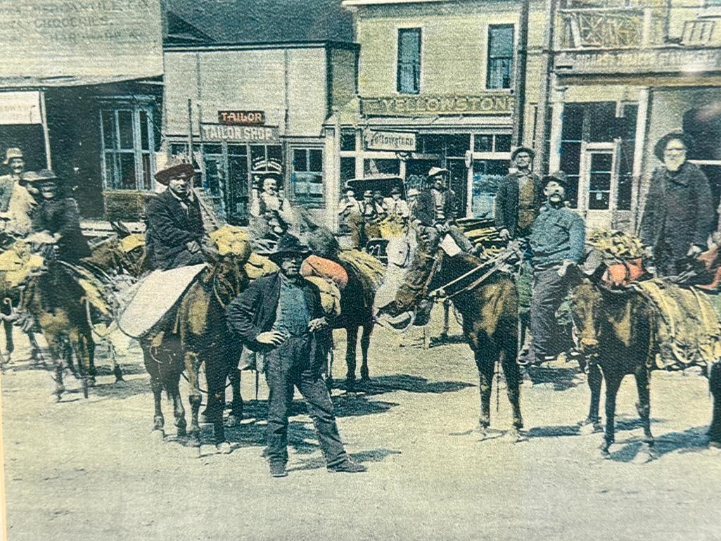 PRINT OF AN ANTIQUE PHOTOGRAPH STREET SCENE IN TRUCKEE, LEAVING FOR THE LAKES - 3