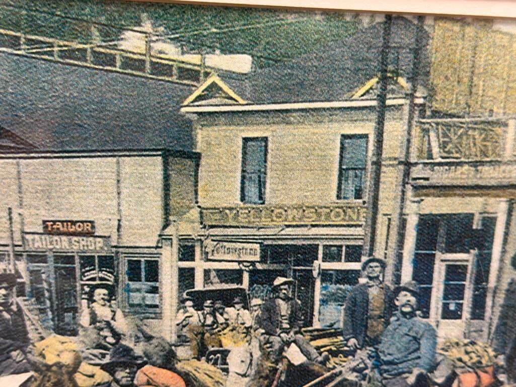 PRINT OF AN ANTIQUE PHOTOGRAPH STREET SCENE IN TRUCKEE, LEAVING FOR THE LAKES - 6