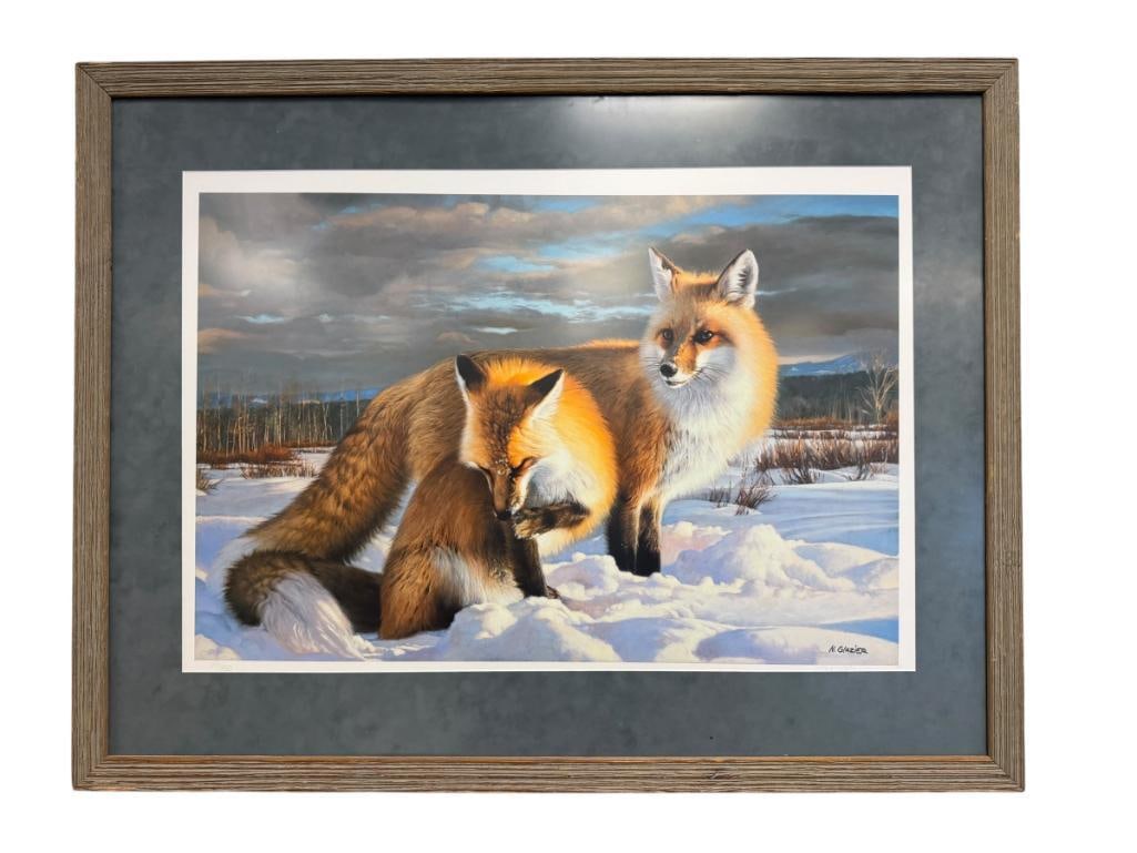 NANCY GLAZIER WILDLIFE ARTIST LIMITED EDITION PRINT WINTERS CHILDREN - RED FOXES NO. 911/950 (1 of 12)