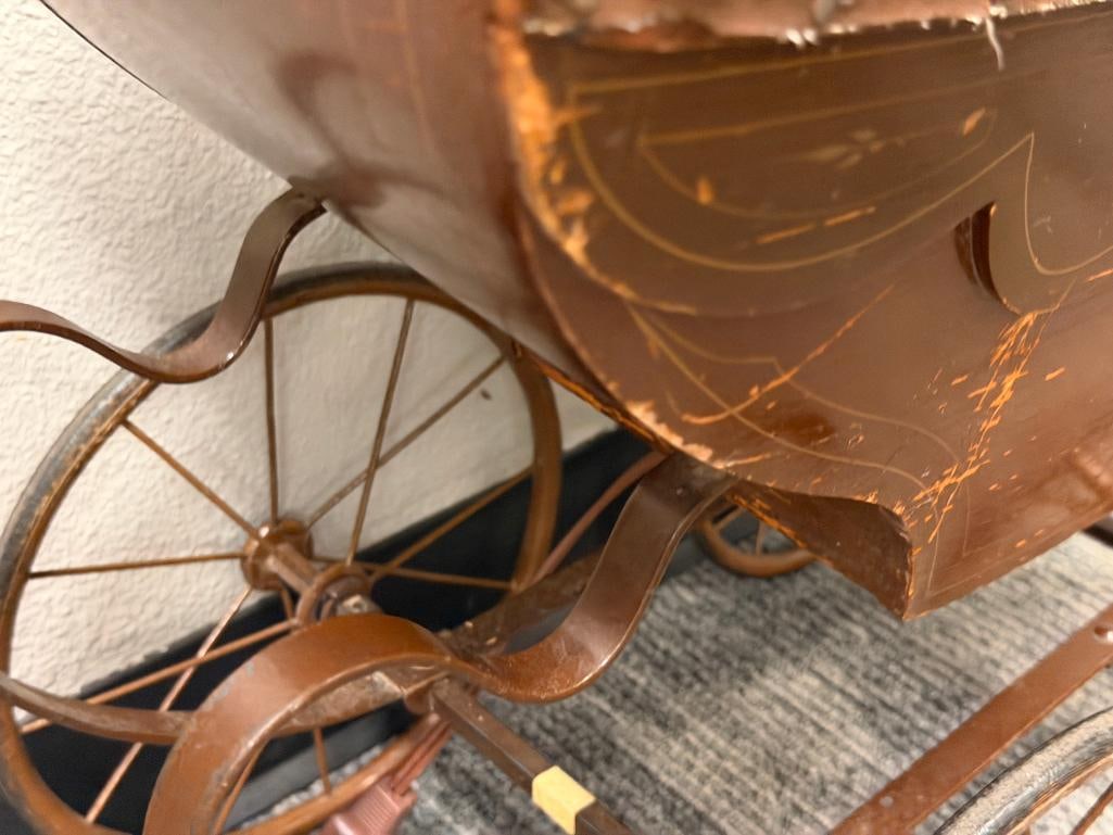 EARLY 1900'S A. WHITNEY CARRIAGE CO. BABY CARRIAGE LEOMINSTER, MASS. - 9