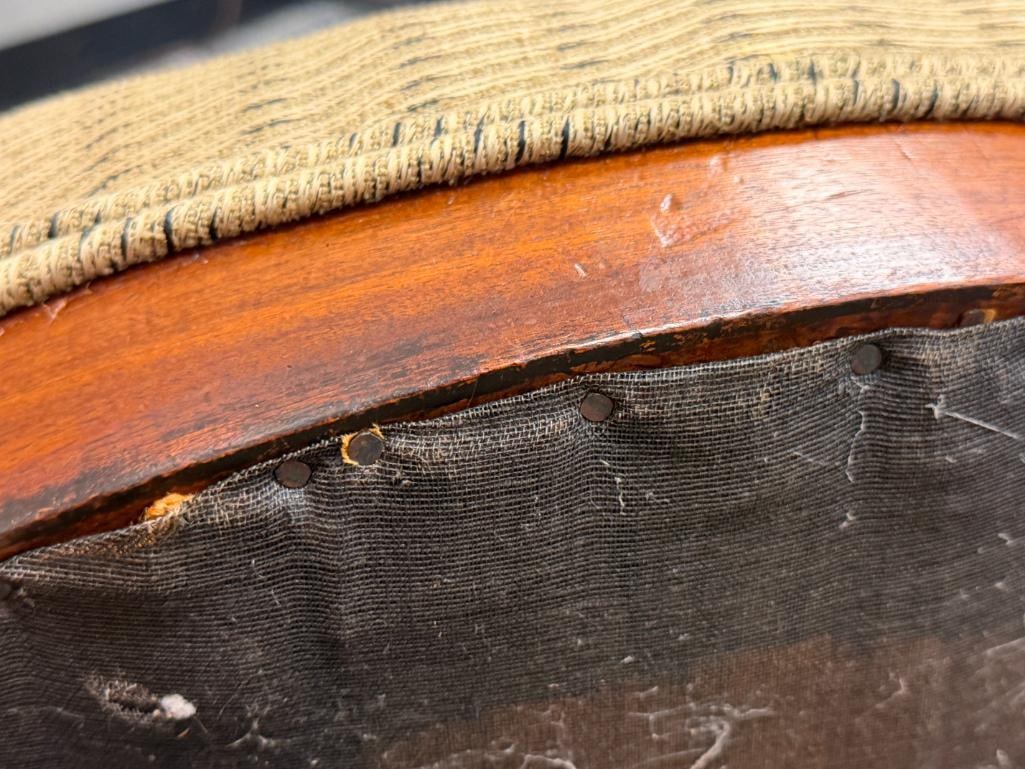 ANTIQUE VICTORIAN MAHOGANY BALLOON BACK CHAIR AND PARLOR / SLIPPER CHAIR - 11