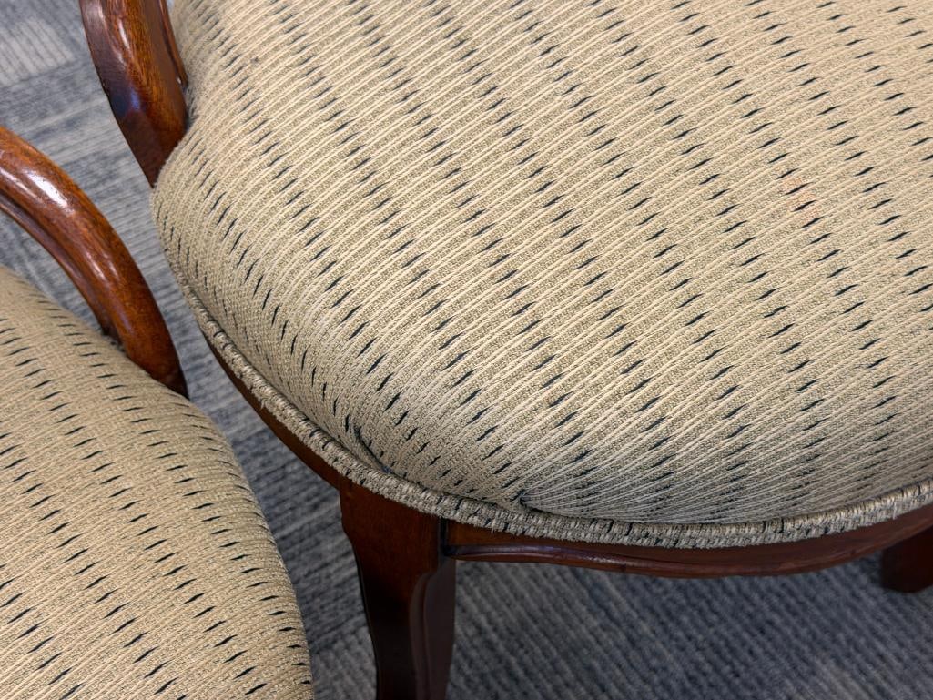 ANTIQUE VICTORIAN MAHOGANY BALLOON BACK CHAIR AND PARLOR / SLIPPER CHAIR - 4
