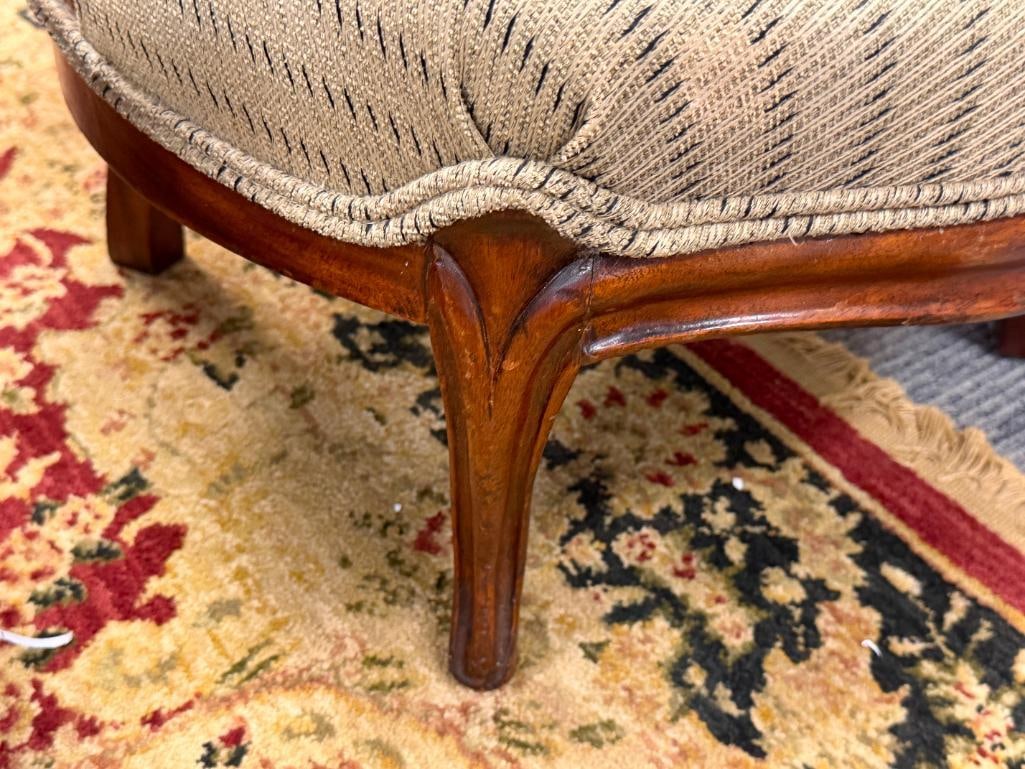 ANTIQUE VICTORIAN MAHOGANY BALLOON BACK CHAIR AND PARLOR / SLIPPER CHAIR - 8