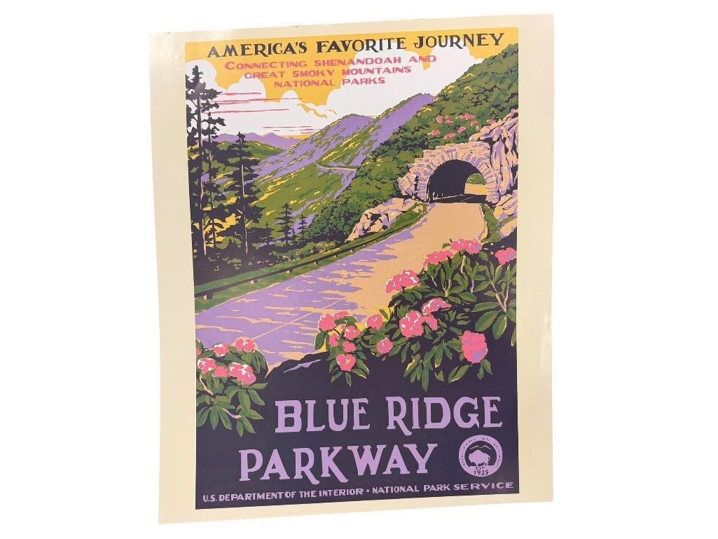 THE BLUE RIDGE PARKWAY POSTER AMERICA'S FAVORITE JOURNEY NATIONAL PARK SOUVENIR POSTER: DESIGNED BY RANGER DOUG'S ENTERPRISES, UNFRAMED 13 3/8" X 16 1/4" 