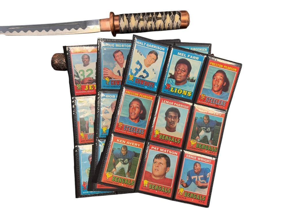 1971 TOPPS FOOTBALL CARDS PAUL WARFIELD, TOM DEMPSEY, HAROLD JACKSON, MEL FARR, PAT MATSON ETC.: 54 CARDS TOTAL, SEE PHOTOS FOR CONDITION