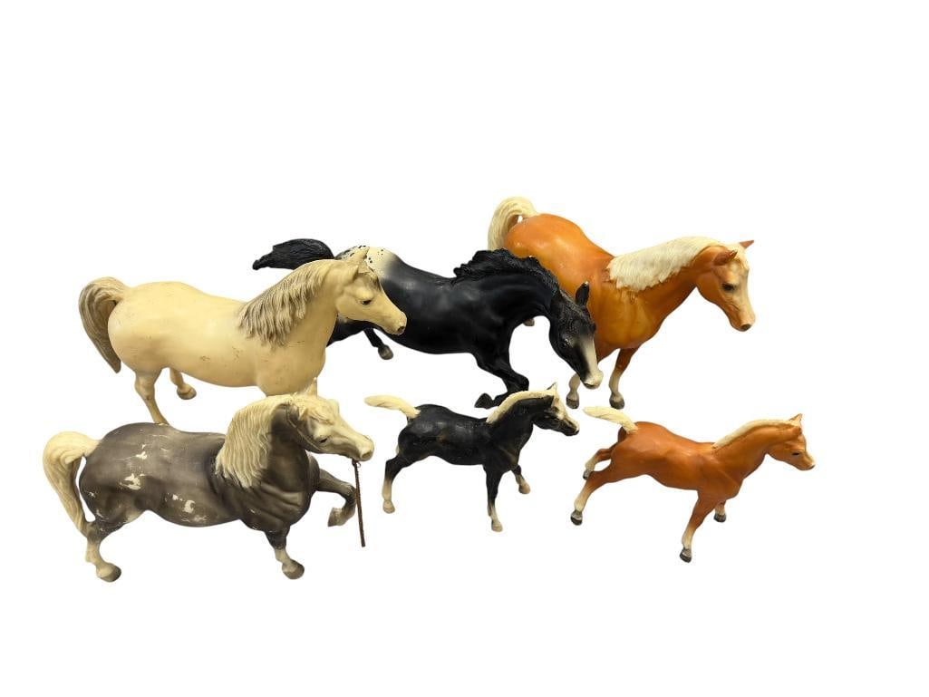 SIX BREYER FOAL AND COLT PLASTIC COLLECTIBLE TOY HORSES (1 of 18)