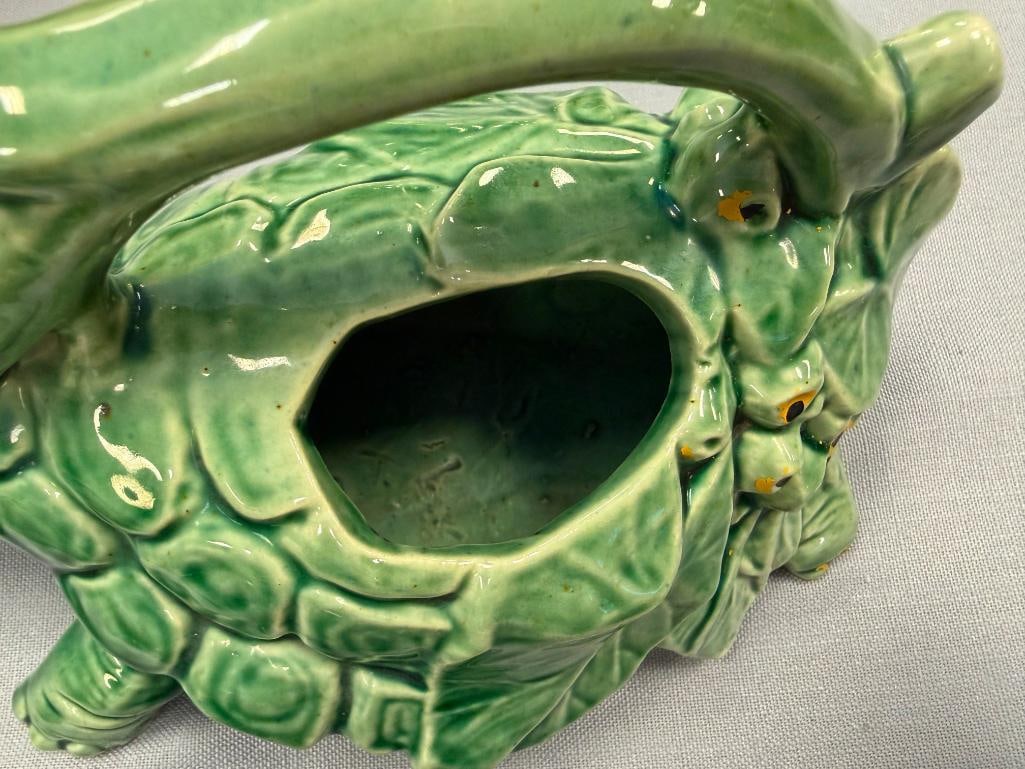 VINTAGE MCCOY TURTLE WATERING PITCHER AND FROG PLANTERS FROM MCCOY, FITZ AND FLOYD AND LEFTON - 11
