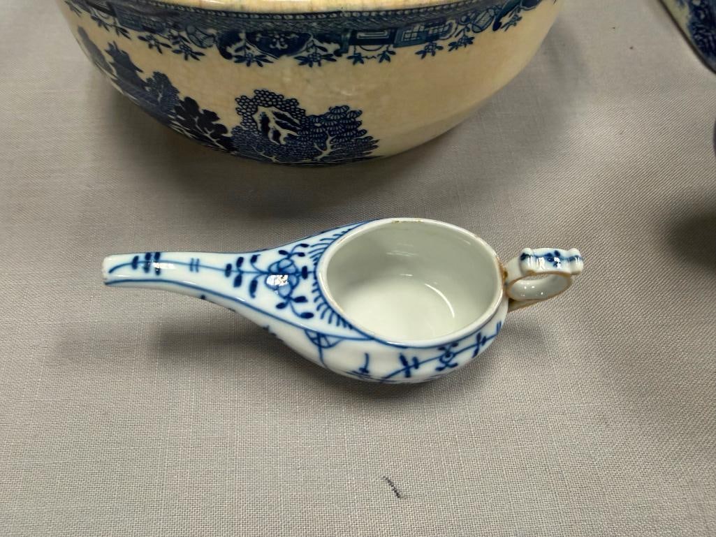 VINTAGE JAPAN BLUE WILLOW CHINA INCLUDES TWO PIECES BY MORIYAMA CIRCA 1920'S - 1940'S - 3