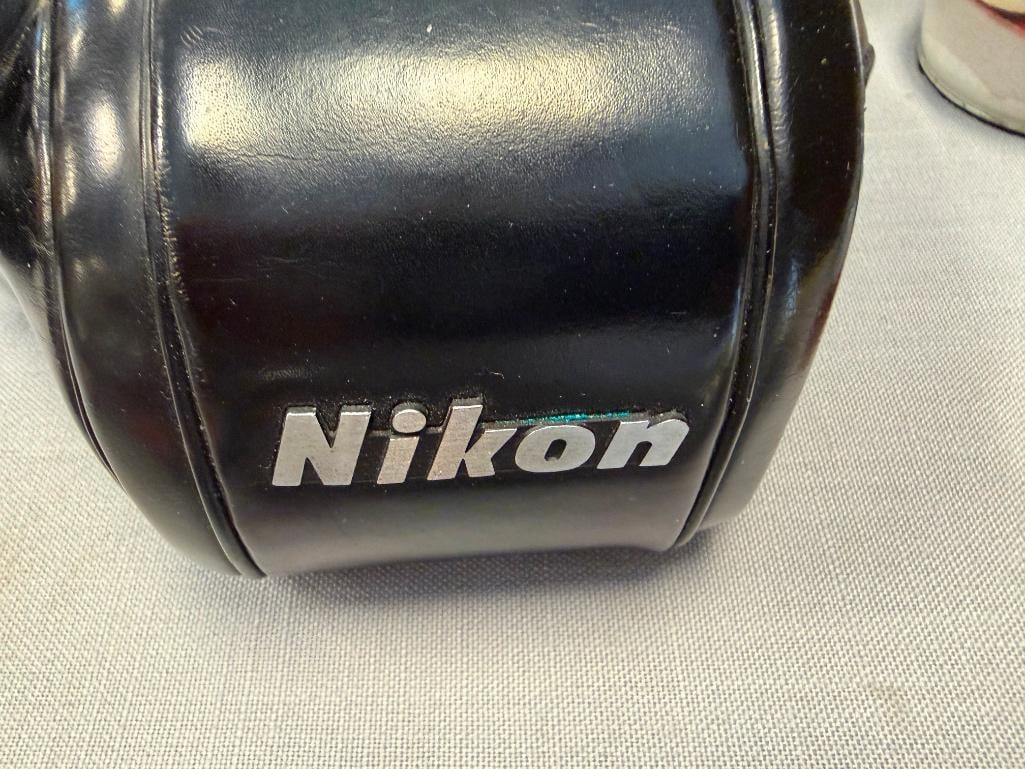 NIKON F 35MM SLR PROFESSIONAL FILM CAMERA INTRODUCED IN 1959 PLUS NIKKOR-H 28MM LENS NO. 631967 - 13