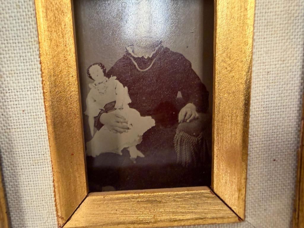 ANTIQUE SEPIA AND BLACK AND WHITE TINTYPE PHOTOGRAPHS IN GILT WOOD FRAMES, TWO ARE MADE IN ITALY - 5