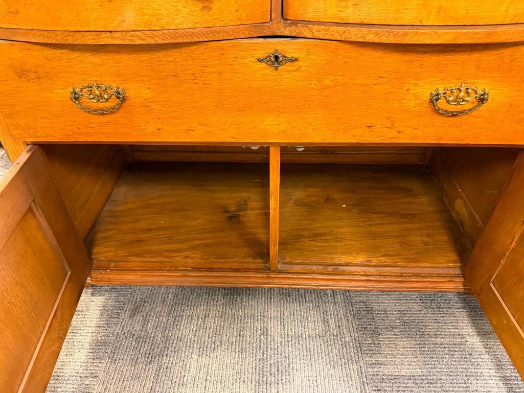 ANTIQUE QUARTER SAWN OAK SIDEBOARD - 13