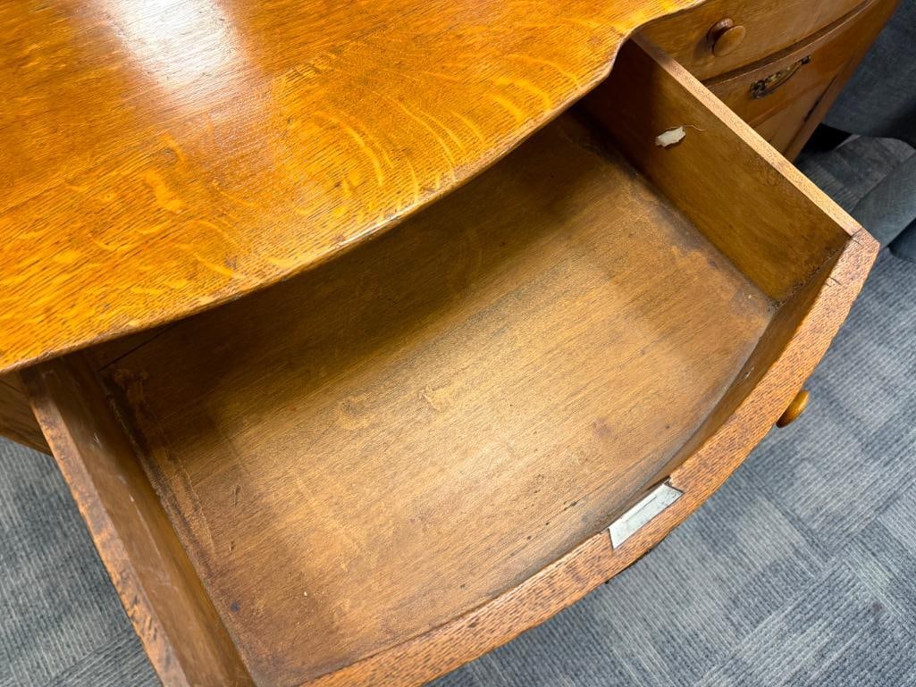 ANTIQUE QUARTER SAWN OAK SIDEBOARD - 3
