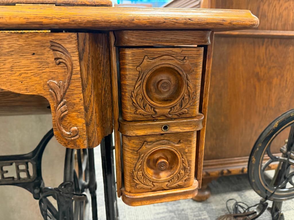 ANTIQUE SINGER TREADLE SEWING MACHINE SERIAL NO. H304508 - 14