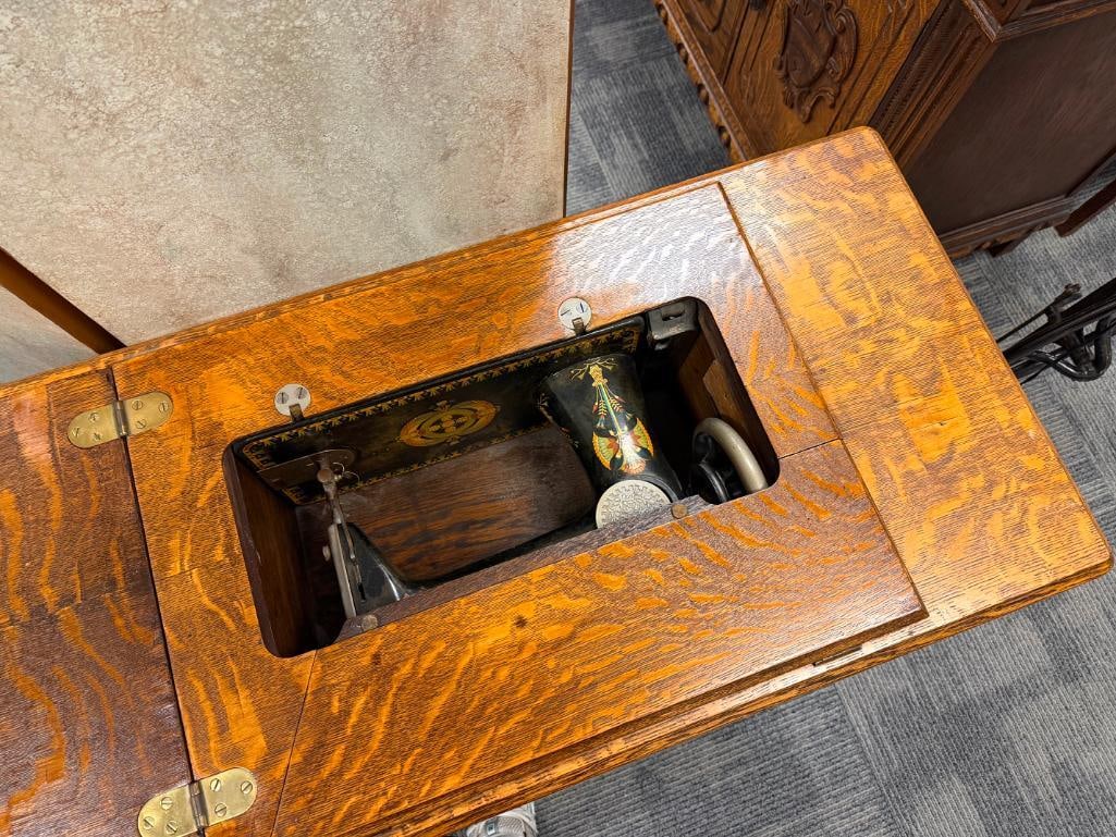 ANTIQUE SINGER TREADLE SEWING MACHINE SERIAL NO. H304508 - 15