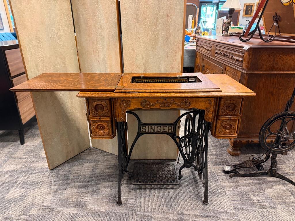 ANTIQUE SINGER TREADLE SEWING MACHINE SERIAL NO. H304508 - 2