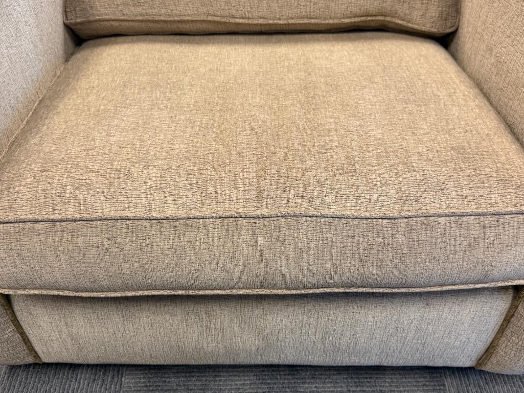 HIATT FURNITURE OLIVE GREEN UPHOLSTERED OVESIZE ARMCHAIR - 3