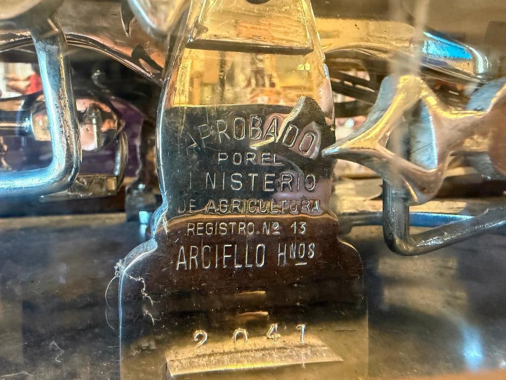 EARLY 20TH CENTURY INDUSTRIAL BALANCE SCALE F. DOMINGO ARCIELLO ARGENTINA NO 2041 MARBLE AND BRASS - 5
