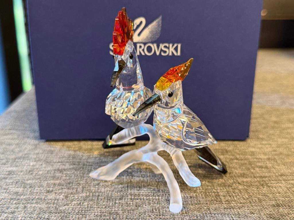 SWAROVKSI CRYSTAL HOOPES BIRD FIGURINES DESIGNED AND SIGNED BY ELISABETH ADAMER RELEASED IN 2008 - 2
