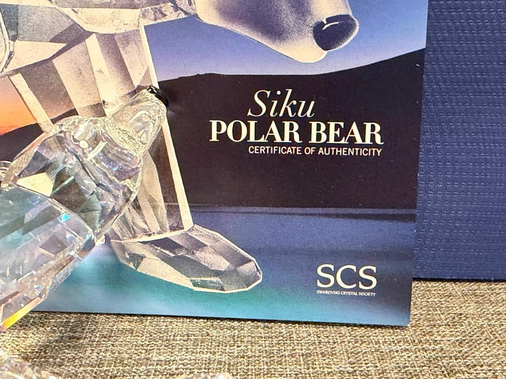 SWAROVSKI CRYSTAL SCS POLAR BEAR SIKU RELEASED IN 2011 DESIGNED BY ANTON HIRZINGER WITH PLAQUE - 10