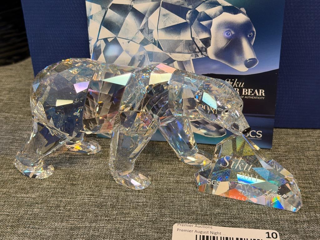 SWAROVSKI CRYSTAL SCS POLAR BEAR SIKU RELEASED IN 2011 DESIGNED BY ANTON HIRZINGER WITH PLAQUE - 2